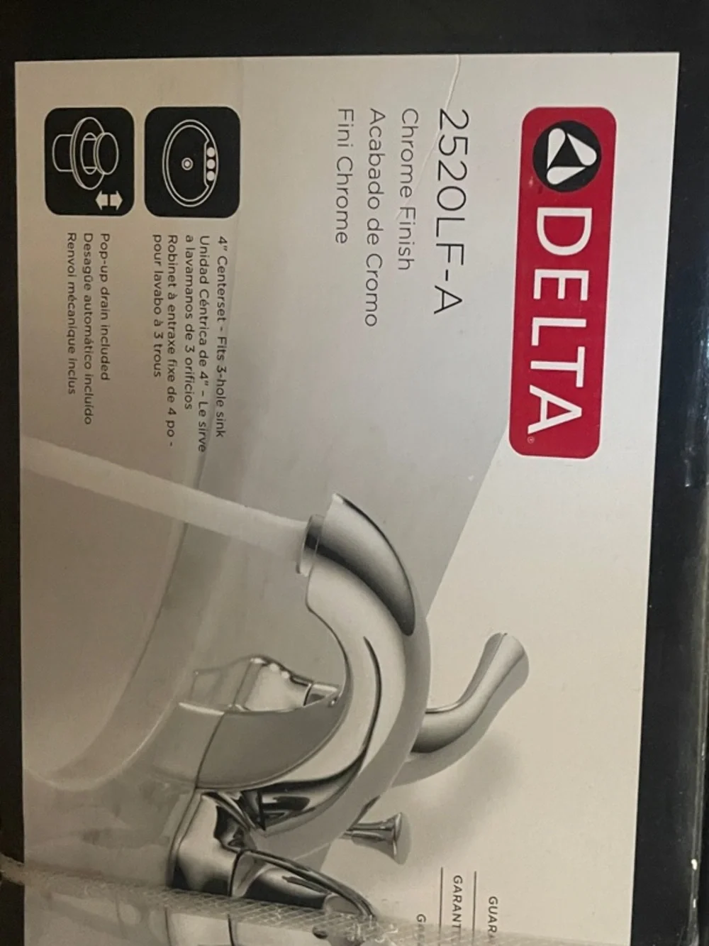 Delta Chrome Dual-Handle Bathroom Faucet with Curved Spout